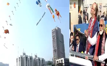 అంతర్జాతీయ కైట్ ఫెస్టివల్‌.. పతంగి ఎగురవేసిన ప్రధాని మోదీ